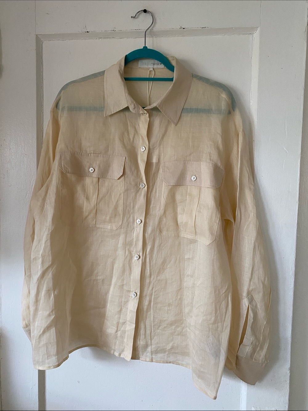 Lightweight Cream Button-Up Shirt
